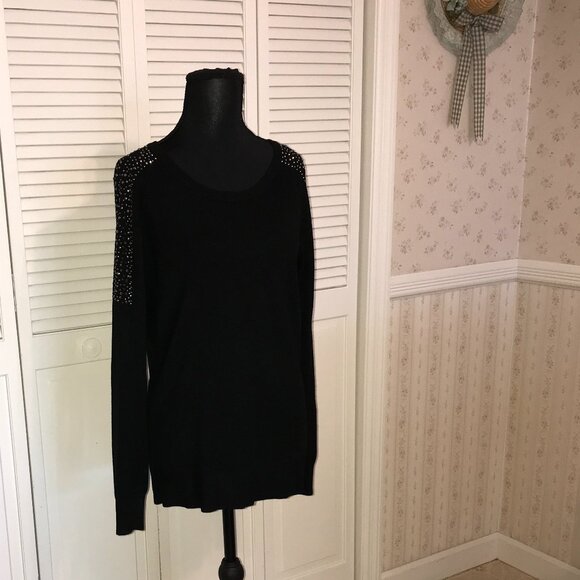 Elegant Black Long Sleeve Sweater w/ Sparkle Detail - Size L - NWT - Picture 5 of 8